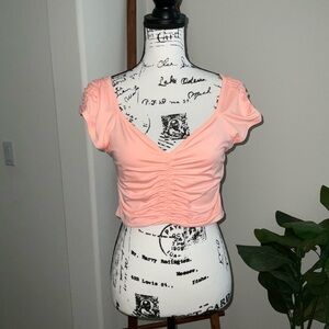 FP Movement by Free People Peach Ruched Crop Top